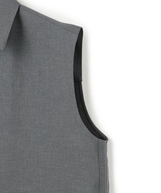 ICB 【WEB＆一部店舗限定】SerikaWorsted ノースリーブスキッパーブラウス ミディアムグレー