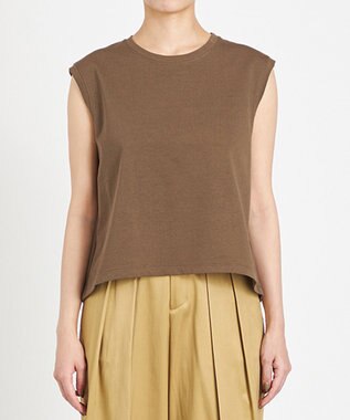 NAVE 【Nave　洗える】クリアジャージー ノースリーブ カーキ系