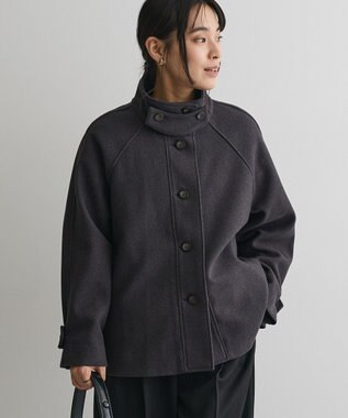 CRAFT STANDARD BOUTIQUE スタンドカラーメルトンショートコート Charcoal Gray