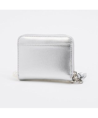 UNBILLION ペルケ perche / パール調ストラップ・ジャバラカードウォレット シルバー