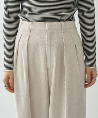 AMERICAN HOLIC コーデュロイタックワイドパンツ Ivory