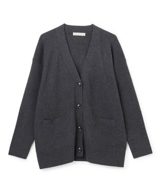 UNFILO 【野呂佳代さん着用】コットンカシミヤニット Vネックカーディガン チャコール