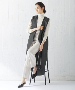 ICB 【洗える】エクストラファインメリノリブ タートルネックニット オフホワイト系