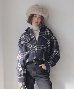 WEGO 【2025年秋冬新作/ユニセックス着用ITEM/SMLサイズ展開】ヘビーネルチェックシャツ（LS） 柄3