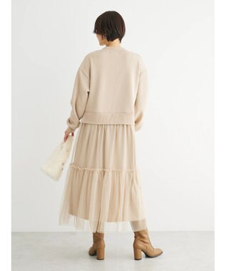 Green Parks ・ＳＵＧＡＲ　ＳＰＯＯＮ　チュールドッキングワンピース Beige