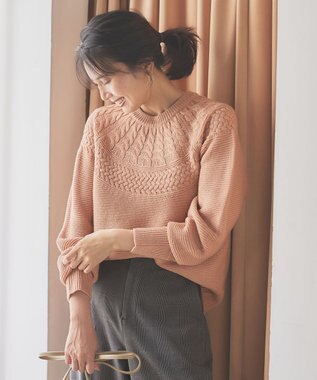 ANY 【洗濯機可能】ソフトアクリル求心ニット ピンク