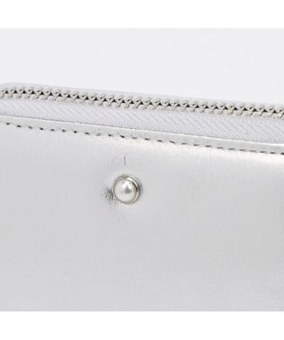 UNBILLION ペルケ perche / パール調ストラップ・ジャバラカードウォレット シルバー