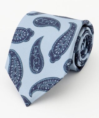 JOSEPH ABBOUD 【日本製】フレッシュペイズリー  ネクタイ サックスブルー系7