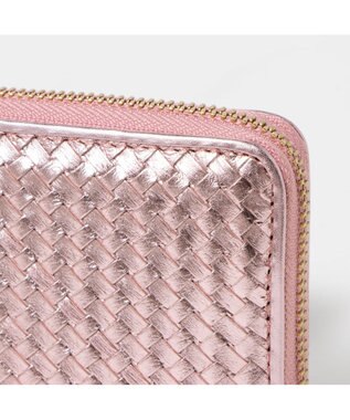 UNBILLION ペルケ perche / レザーメッシュ・ジャバラカードウォレット ピンク