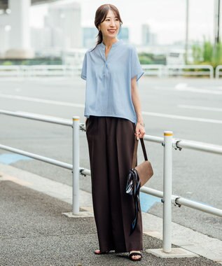 ICB 【ICB×インフルエンサーコラボ】【先行予約】ヴィンテージナイロンタフタ 2WAYブラウス サックス