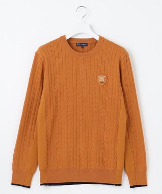 23区GOLF 【MEN】【ウォッシャブル】ストレッチ カラーニット キャメル系