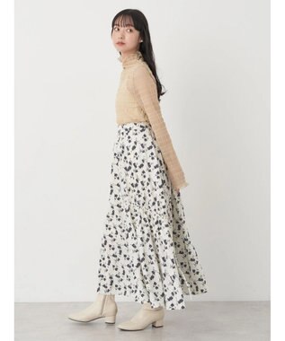 earth music&ecology ジャガードシャーリングシアートップス Beige