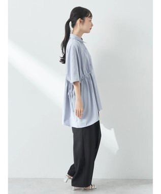 earth music&ecology アシメギャザーシャツ Sax