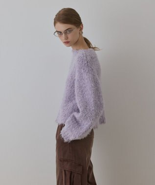 GRACE CONTINENTAL バルキーフェザーニットトップ ラベンダー