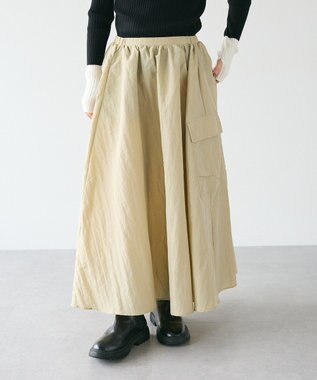 CRAFT STANDARD BOUTIQUE ナイロンワークギャザースカート Beige