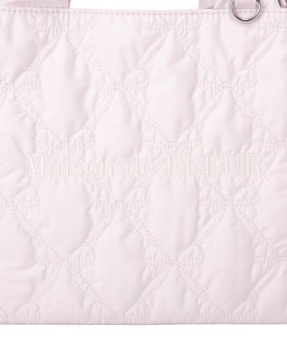 Maison de FLEUR ギャザーハンドル2Wayリボンキルティングトート Pink