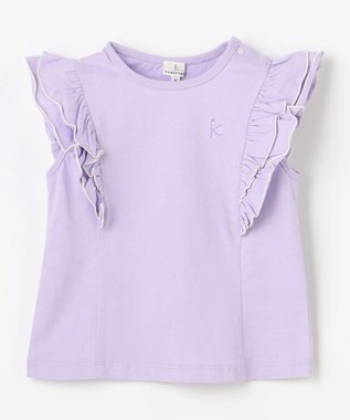 組曲 KIDS 【80-100㎝】 フルールフリルTシャツ ラベンダー