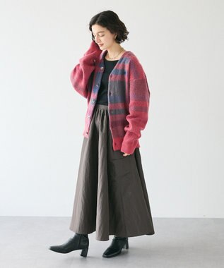 CRAFT STANDARD BOUTIQUE ナイロンワークギャザースカート Charcoal Gray