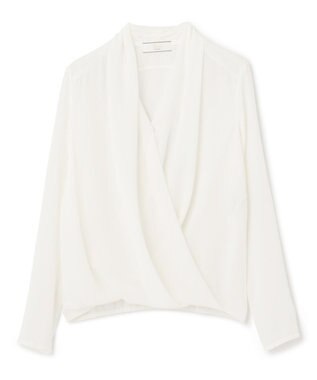 BEIGE， OLIVE / ロングスリーブブラウス White