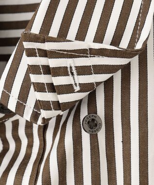 JOSEPH ABBOUD オーガニックコットンロンドンストライプ シャツ ブラウン系1
