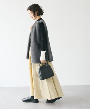 CRAFT STANDARD BOUTIQUE ナイロンワークギャザースカート Beige