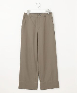 J.PRESS LADIES 【洗える】ツイルライトストレッチ セミワイド パンツ カーキ系