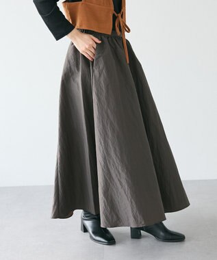 CRAFT STANDARD BOUTIQUE ナイロンワークギャザースカート Charcoal Gray