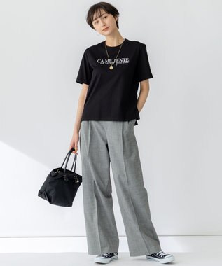 23区 【セットアップ対応/洗える】スラブツイードストレッチ ワイド パンツ グレー系