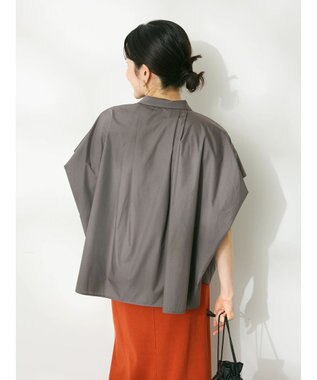CRAFT STANDARD BOUTIQUE ステンサイドソリッドブラウス Charcoal Gray