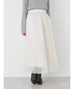 earth music&ecology チュールプリーツスカート Ivory