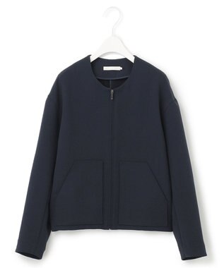 ICB L 【洗える】 ダブルクロスクレープ ブルゾン ネイビー系
