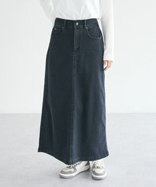 CRAFT STANDARD BOUTIQUE 裏起毛デニムＡラインスカート Black