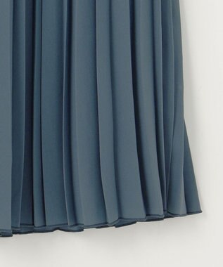 J.PRESS LADIES L 【洗える】ノルディス2wayジョーゼット プリーツ スカート ブルーグレー系