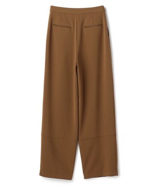 BEIGE， GYPSUM / シルキータッチ セミワイドタックパンツ Brown