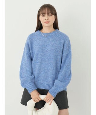 earth music&ecology ファンシーヤーンメランジプルオーバー Blue