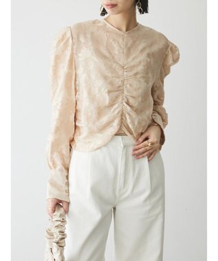 Green Parks AnriettMusee 花柄オパールシャーリングブラウス Beige