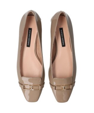 Bridget Birkin 【PARADIS COULEUR】スクエアトウメタルオーナメントパンプス オークエナメル