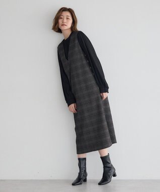 YECCA VECCA 【2点SET】ブラウスセットチェック柄ジャンスカ