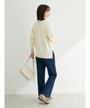 Green Parks ゴールド釦ニットカーディガン Off White