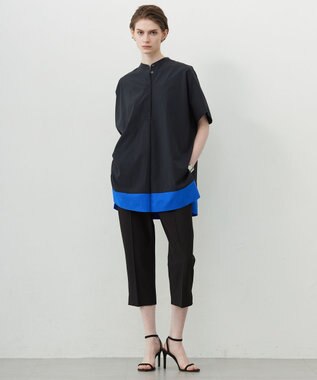 ICB 【洗える】トリアセドライストレッチ クロップドパンツ ブラック系