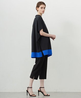 ICB 【洗える】トリアセドライストレッチ クロップドパンツ ブラック系