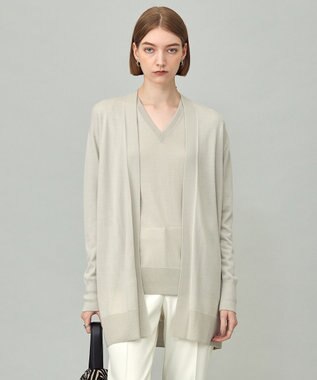 【洗える】コンパクトファインウール ロングカーディガン