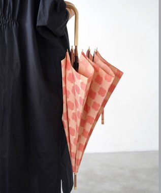 槇田商店 ノルディック ドットコラージュ ピンク 長傘 ピンク