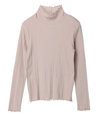 earth music&ecology コットンシアータートルネックプルオーバー Beige