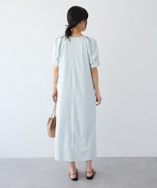 CRAFT STANDARD BOUTIQUE ポーチ付きバルーンスリーブワンピース Light Blue