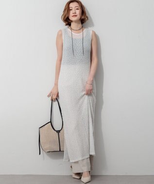 23区 L 【SLOW/一部店舗限定】リンクルレース レイヤード ワンピース ホワイト系