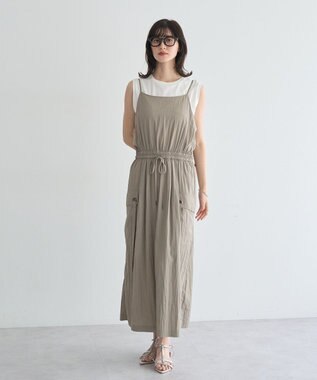 YECCA VECCA 【UVカット/遮熱/接触冷感】COOLカーゴキャミワンピース Blue Green