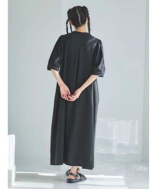 Green Parks ■ＥＳＣＡＲ　ランタンスリーブシャツワンピース Black