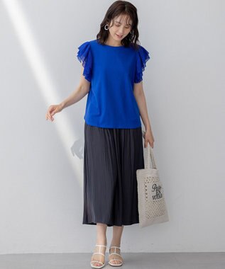 組曲 L 【春夏のNEWカラー登場】ギャザーライトデシン パンツ ネイビー系