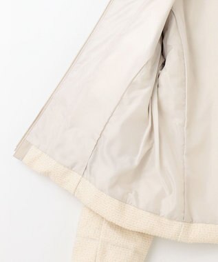 ANY SIS L 【2WAY】ツイードノーカラー ダウンジャケット アイボリー